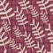 Random branches ornament seamless naive pattern. Botanic elements in light pastel tones on burgundy background with check