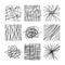 Random chaotic asymmetrical lines. Abstract modern linear vector patterns set