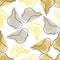 Random contoured seamless pattern with beige and blue organic pear silhouettes. Isolated print. Organic shapes