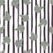 Random contrast seamless pattern with grey little leaf silhouettes. Striped background