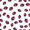 Random cute seamless pattern. Color romantic background. Illustration with lips.