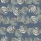 Random exotic seamless doodle foliage pattern with random tropic leaves print. Navy blue pale background