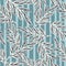 Random grey colored tropic leaves branches elements. Blue striped background. Nature hand drawn artwork