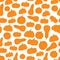 Random isolated contrast orange pumpkins seamless pattern. White background. Food print