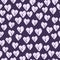 Random light silhouettes seamless pattern. Purple background. Valentine stylized artwork