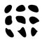Random organic round spot blob pebble shape set. Collection of abstract irregular oval stone stains in black ink vector