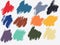 Random paint strokes on a white background. Trending colors of 2020