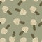 Random pale seamless pattern with mushrooms shapes. Wild forest ornament in beige abd brown tones