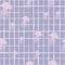 Random pastel palette seamless pattern with doodle jellyfishes silhouettes. Undersea design print with light purple chequered