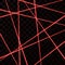 Random Red Laser Mesh. Security red beams. Vector illustration isolated on dark background