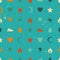 Random retro vintage icons seamless pattern.