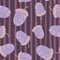 Random seamless chestnut patten in cartoon style. Purple light ornament. Striped background