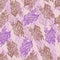 Random seamless herbal pattern with outline branches silhouettes. Purple and maroon contoured floral details on light pastel