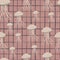 Random seamless marine patten with jellyfish silhouettes. Pale wild animals ornament on dark pink chequered background