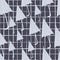 Random seamless pattern with hand drawn umbrella grey ornament. Dark navy blue chequered background