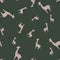 Random seamless pattern with pale lilac giraffe silhouettes. Dark grey background. Cartoon style print