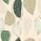 Random spring seamless pattern with doodle leaves elements. Pastel palette foliage artwork. Light pink background