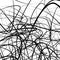 Random squiggly, chaotic lines. Artistic monochrome image.