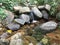 Random stones in a small water flow