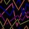 Randomly crossing colored lines located zigzag making pattern.Black background