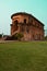 Rang ghar Assam . House of entertainment from where kings watch sports . Blue sky background . Archeological sites of India .
