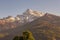 Range of beautiful dents du Midi mountains covered with snow in Valais, Switzerland