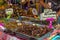 A range of deep fried insects for sale including grasshoppers and weevils