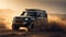 Range Rover Defender on the move in the desert