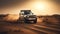 Range Rover Defender on the move in the desert