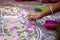 Rangoli- an Indian traditional power drawing. Indian traditional culture, art and religion. abstract mandala Oriental