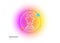 Rank star line icon. Success reward. Gradient blur button. Vector