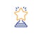 Rank star line icon. Success reward. Vector