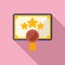 Ranking diploma icon flat vector. Best star