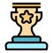 Ranking premium cup icon vector flat