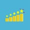 Ranking star icon, five stars for successful, growth rate, vector, illustration