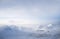 Rannoch Moor and Black Mount covered in snow during winter aerial view