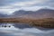 Rannoch moor reflection on a calm morning, Scotland