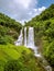 Ranpat waterfall seen from train on Konkan railway.