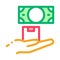 Ransom for money at pawnshop icon vector outline illustration