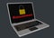 Ransomware 3D with padlocks - laptop