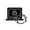 Ransomware black glyph icon