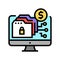 ransomware cyber crime color icon vector illustration