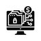 ransomware cyber crime glyph icon vector illustration