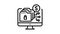 ransomware cyber crime line icon animation