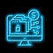 ransomware cyber crime neon glow icon illustration