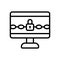 Ransomware desktop icon. Simple line, outline vector elements of hacks icons for ui and ux, website or mobile application