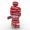 Ransomware Person Wrapped Tape Caught Computer Virus 3d Illustration