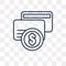 Ransomware vector icon on transparent background, linea