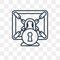 Ransomware vector icon on transparent background, linea