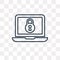 Ransomware vector icon on transparent background, linea